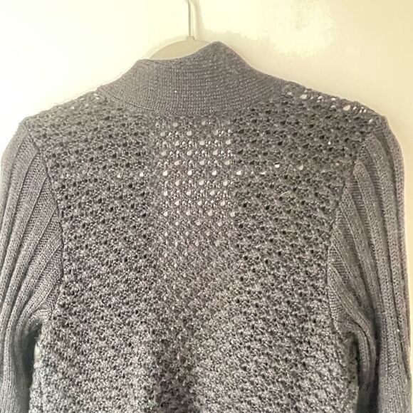 J. Jill Cotton Cardigan Black Sweater Medium - Picture 7 of 10